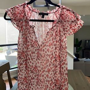 Coral print crepe shirt